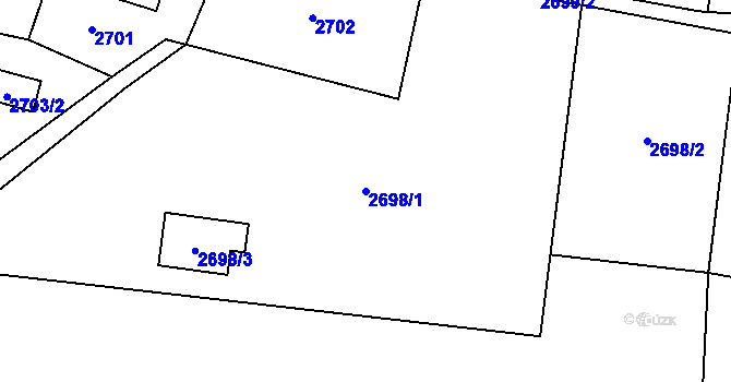 Parcela st. 2698/1 v KÚ Horní Lutyně, Katastrální mapa