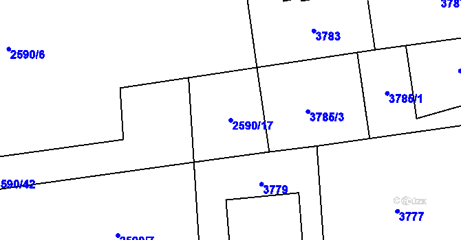 Parcela st. 2590/17 v KÚ Horní Lutyně, Katastrální mapa