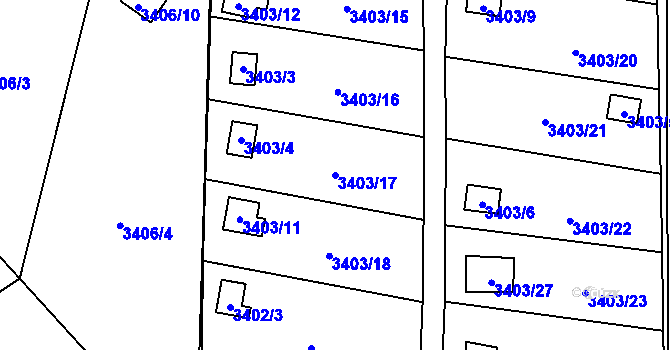 Parcela st. 3403/17 v KÚ Horní Lutyně, Katastrální mapa