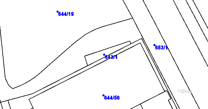 Parcela st. 643/1 v KÚ Horní Lutyně, Katastrální mapa
