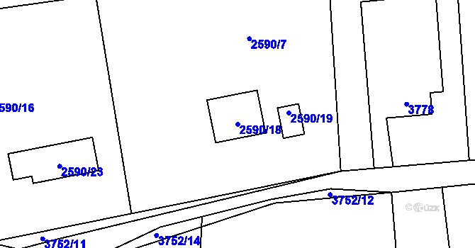 Parcela st. 2590/18 v KÚ Horní Lutyně, Katastrální mapa