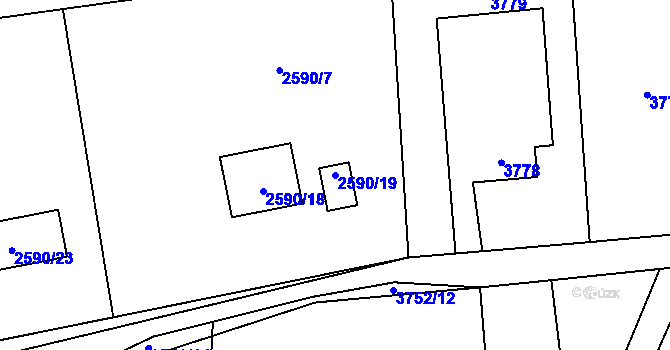 Parcela st. 2590/19 v KÚ Horní Lutyně, Katastrální mapa