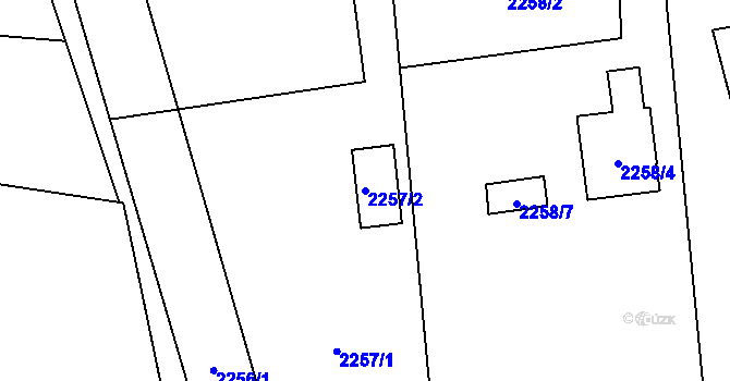 Parcela st. 2257/2 v KÚ Horní Lutyně, Katastrální mapa