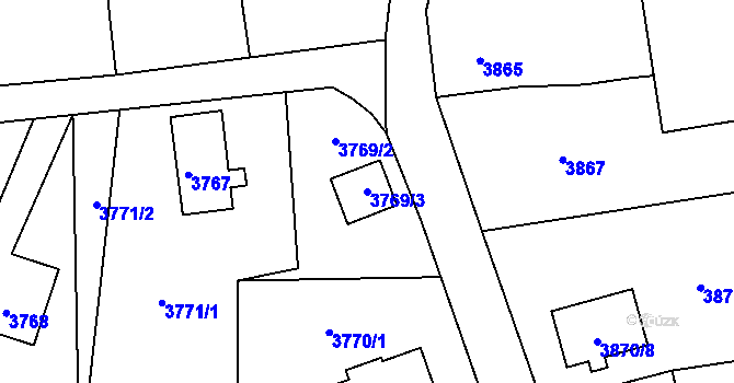 Parcela st. 3769/3 v KÚ Horní Lutyně, Katastrální mapa