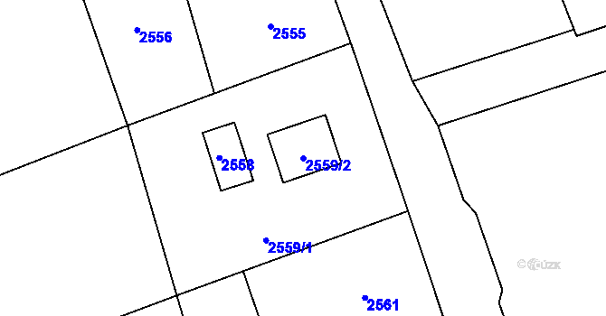 Parcela st. 2559/2 v KÚ Horní Lutyně, Katastrální mapa