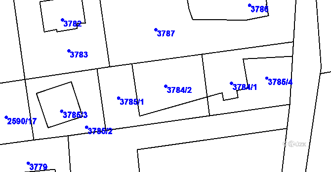 Parcela st. 3784/2 v KÚ Horní Lutyně, Katastrální mapa