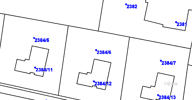 Parcela st. 2384/6 v KÚ Horní Lutyně, Katastrální mapa