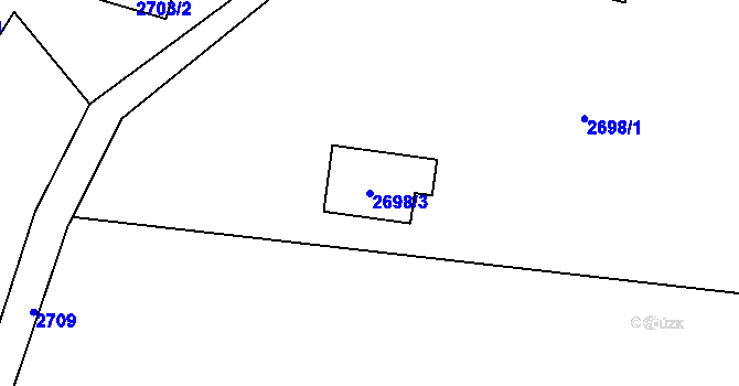 Parcela st. 2698/3 v KÚ Horní Lutyně, Katastrální mapa