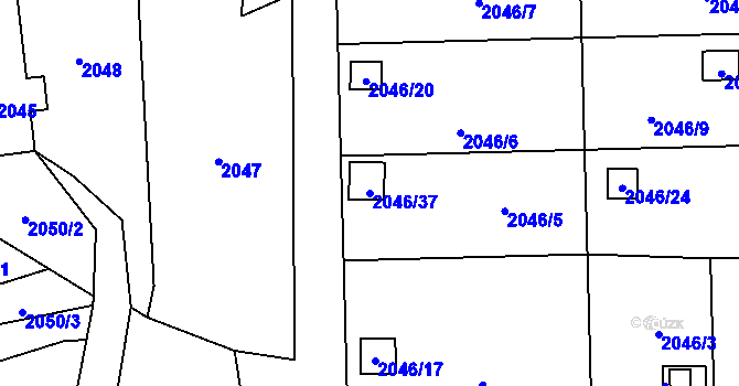 Parcela st. 2046/37 v KÚ Horní Lutyně, Katastrální mapa
