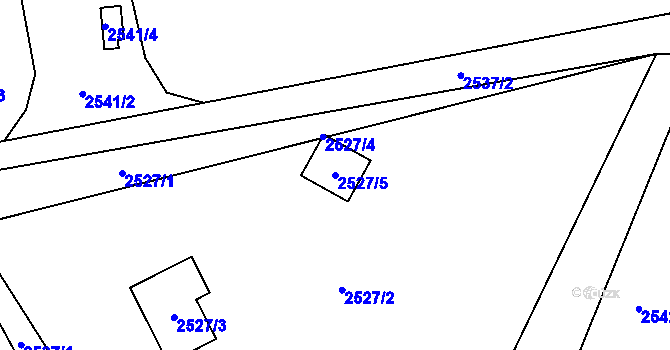 Parcela st. 2527/5 v KÚ Horní Lutyně, Katastrální mapa