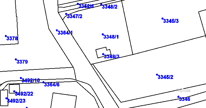 Parcela st. 3348/3 v KÚ Horní Lutyně, Katastrální mapa
