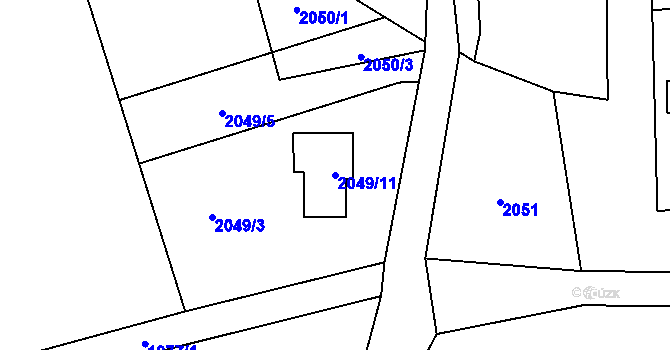 Parcela st. 2049/11 v KÚ Horní Lutyně, Katastrální mapa