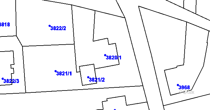 Parcela st. 3820/1 v KÚ Horní Lutyně, Katastrální mapa