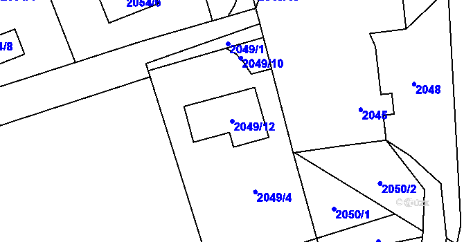Parcela st. 2049/12 v KÚ Horní Lutyně, Katastrální mapa