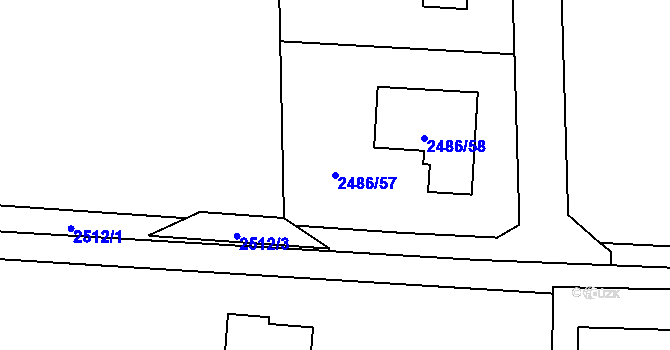 Parcela st. 2486/57 v KÚ Horní Lutyně, Katastrální mapa