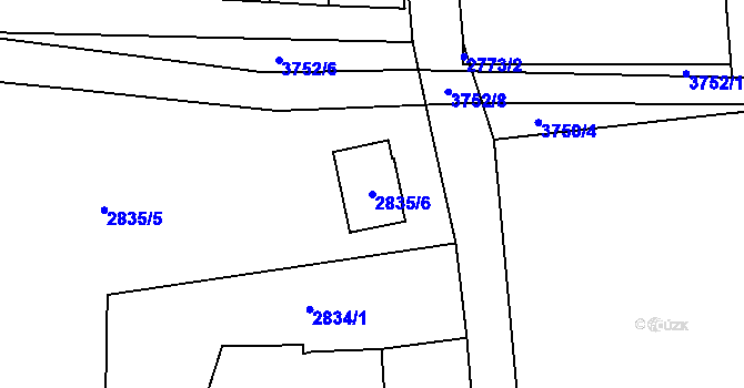 Parcela st. 2835/6 v KÚ Horní Lutyně, Katastrální mapa