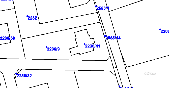 Parcela st. 2236/41 v KÚ Horní Lutyně, Katastrální mapa