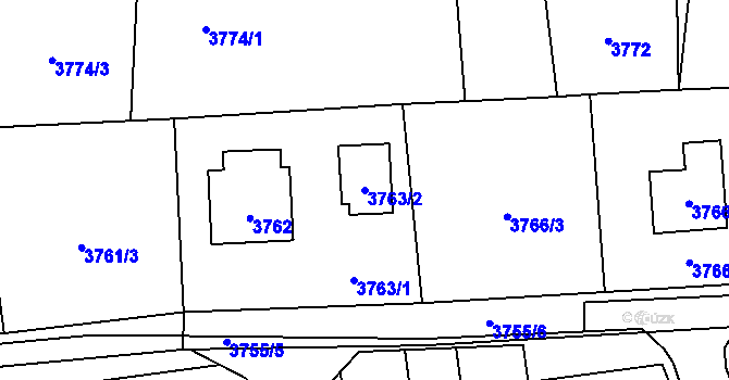 Parcela st. 3763/2 v KÚ Horní Lutyně, Katastrální mapa