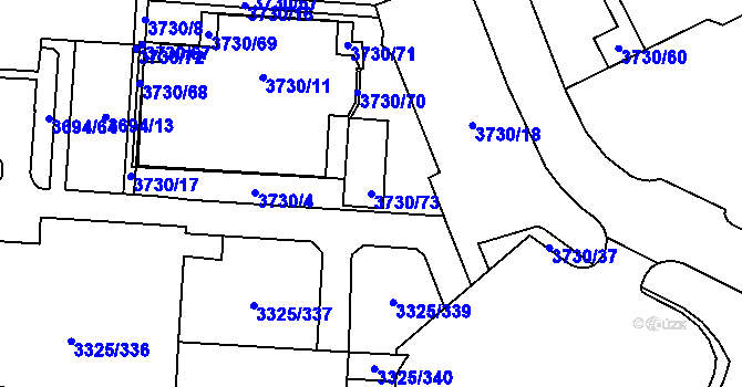 Parcela st. 3730/73 v KÚ Horní Lutyně, Katastrální mapa