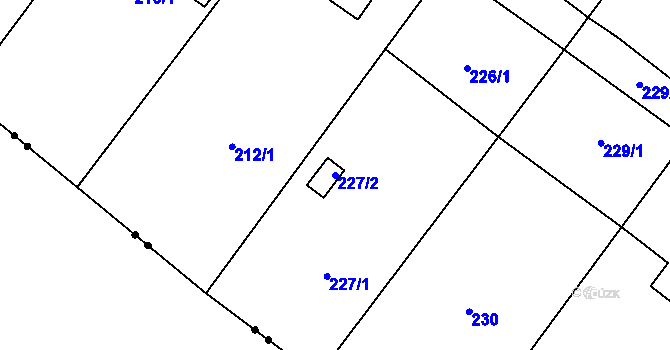 Parcela st. 227/2 v KÚ Horní Lutyně, Katastrální mapa