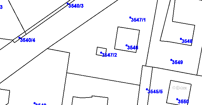 Parcela st. 3547/2 v KÚ Horní Lutyně, Katastrální mapa