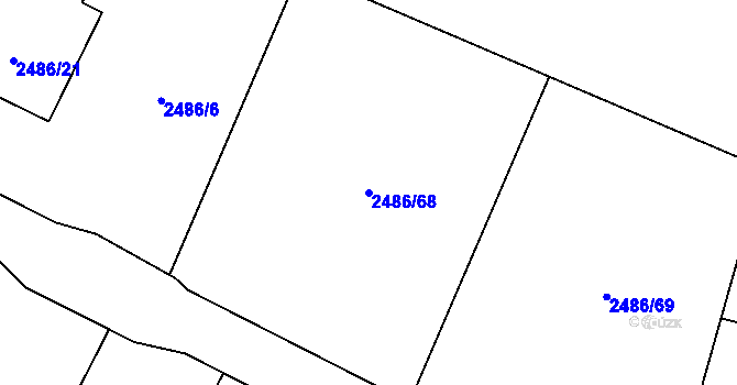 Parcela st. 2486/68 v KÚ Horní Lutyně, Katastrální mapa