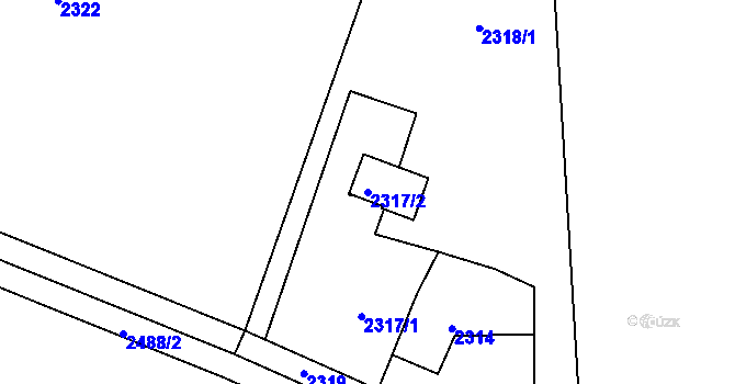 Parcela st. 2317/2 v KÚ Horní Lutyně, Katastrální mapa