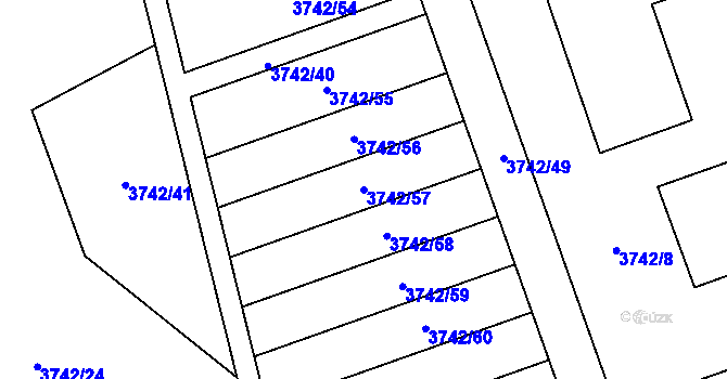 Parcela st. 3742/57 v KÚ Horní Lutyně, Katastrální mapa
