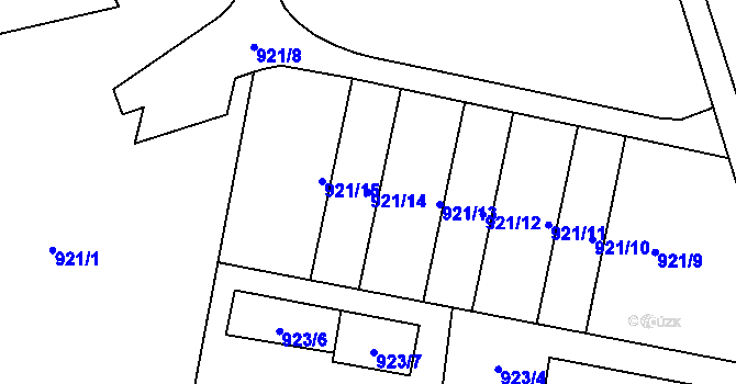 Parcela st. 921/14 v KÚ Horní Lutyně, Katastrální mapa