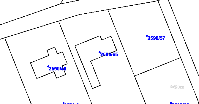 Parcela st. 2590/65 v KÚ Horní Lutyně, Katastrální mapa