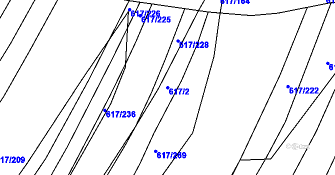 Parcela st. 617/2 v KÚ Orlovice, Katastrální mapa