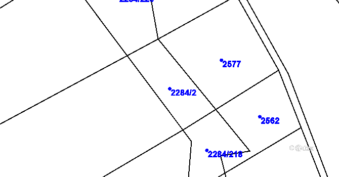 Parcela st. 2284/2 v KÚ Orlovice, Katastrální mapa