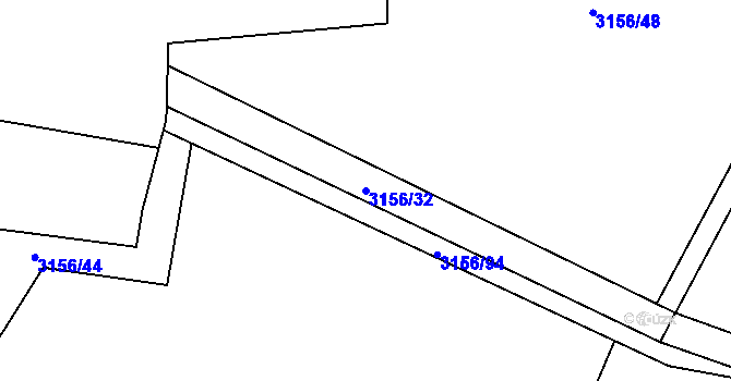 Parcela st. 3156/32 v KÚ Orlovice, Katastrální mapa