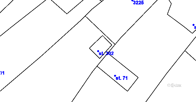 Parcela st. 302 v KÚ Orlovice, Katastrální mapa