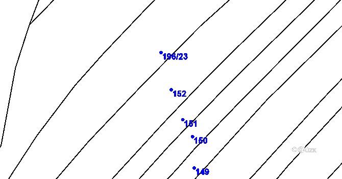 Parcela st. 152 v KÚ Orlovice, Katastrální mapa
