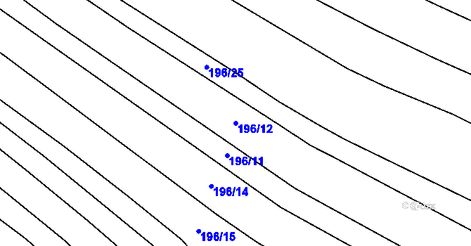 Parcela st. 196/12 v KÚ Orlovice, Katastrální mapa