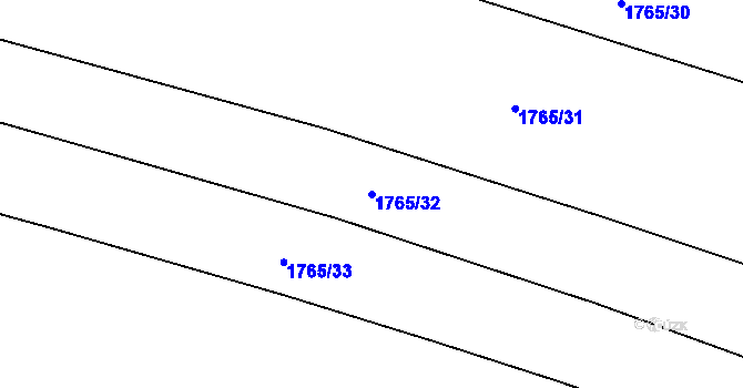 Parcela st. 1765/32 v KÚ Orlovice, Katastrální mapa