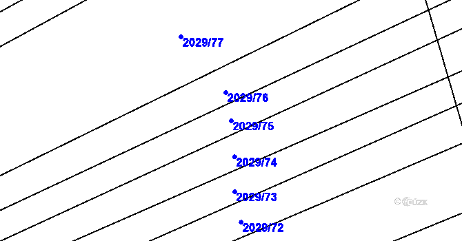 Parcela st. 2029/75 v KÚ Orlovice, Katastrální mapa
