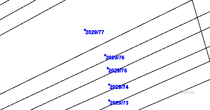 Parcela st. 2029/76 v KÚ Orlovice, Katastrální mapa