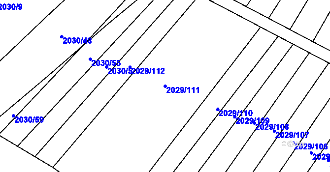 Parcela st. 2029/111 v KÚ Orlovice, Katastrální mapa