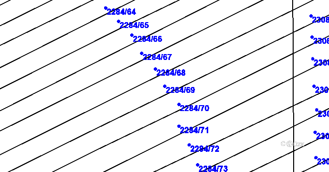 Parcela st. 2284/69 v KÚ Orlovice, Katastrální mapa