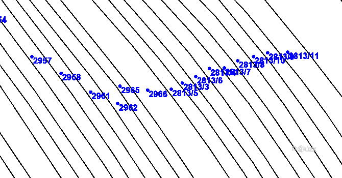 Parcela st. 2813/5 v KÚ Orlovice, Katastrální mapa