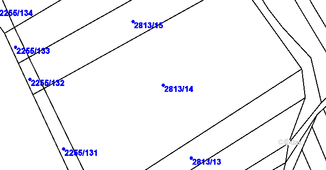 Parcela st. 2813/14 v KÚ Orlovice, Katastrální mapa