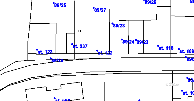 Parcela st. 122 v KÚ Ořech, Katastrální mapa
