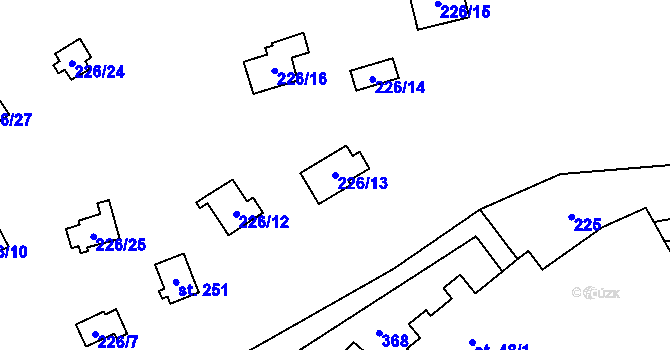 Parcela st. 226/13 v KÚ Ořech, Katastrální mapa