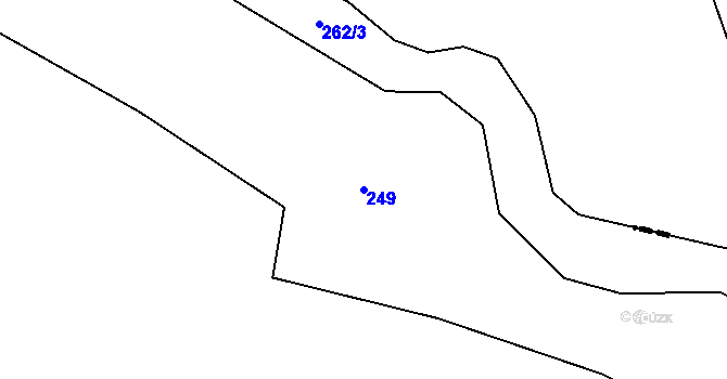 Parcela st. 249 v KÚ Ořech, Katastrální mapa