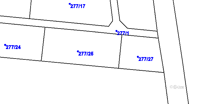 Parcela st. 277/26 v KÚ Ořech, Katastrální mapa