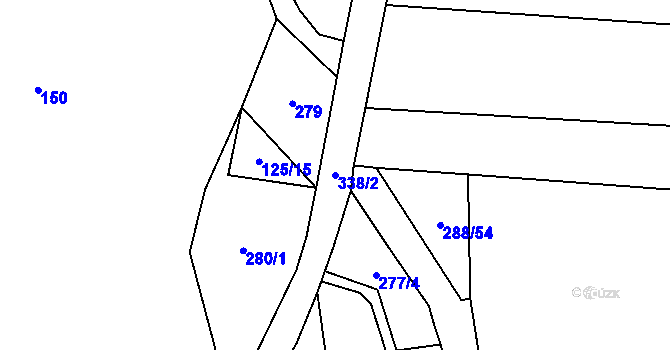 Parcela st. 338/2 v KÚ Ořech, Katastrální mapa