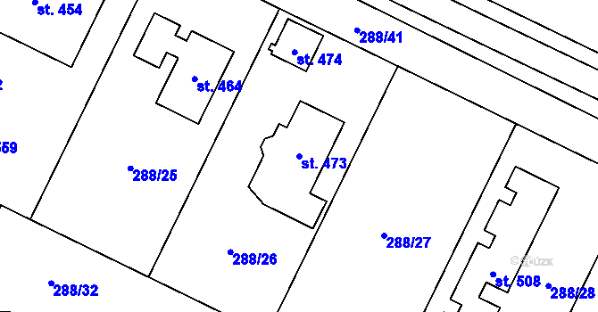 Parcela st. 473 v KÚ Ořech, Katastrální mapa