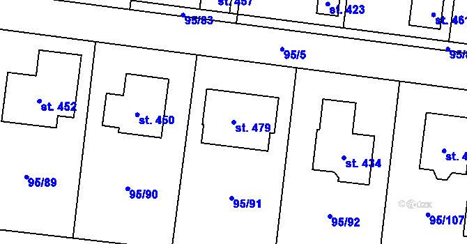 Parcela st. 479 v KÚ Ořech, Katastrální mapa